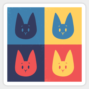 Color Block Cat Pattern Sticker